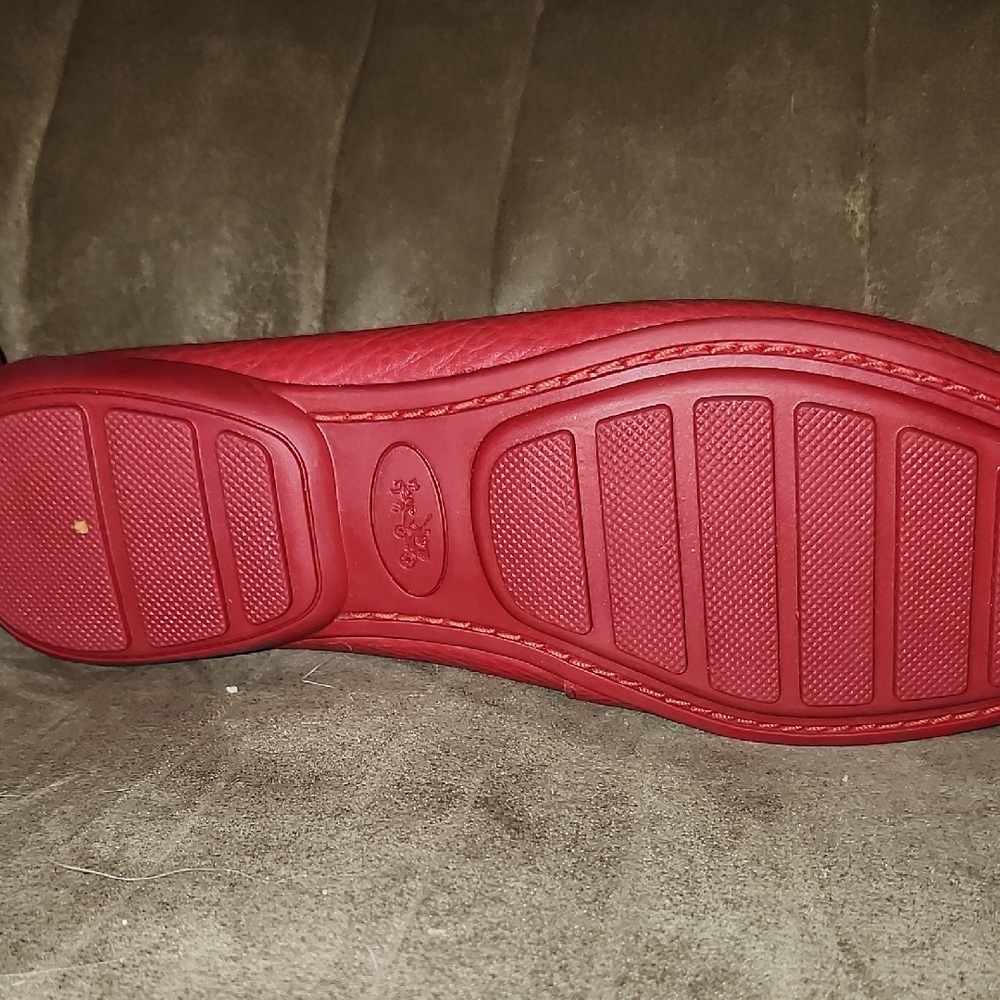 Coach Red Leather Loafers with Tassels - Picture 2 of 4